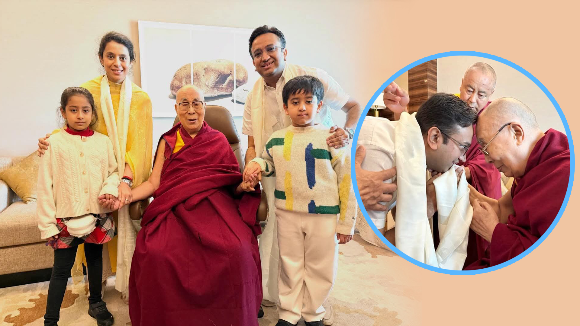 नेपालका उद्योगी वरुण चौधरीले दलाई लामासँग भेटेर लिए आशीर्वाद