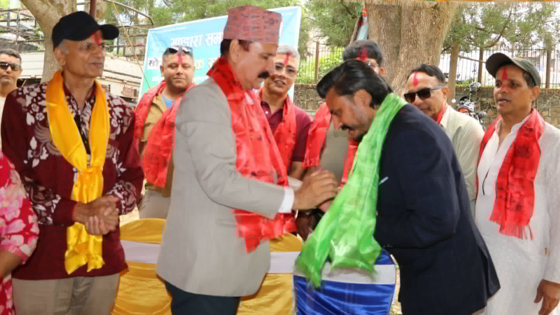 Bhandara Samaj Kathmandu has felicited the famous singer Yubaraj Chaulagain