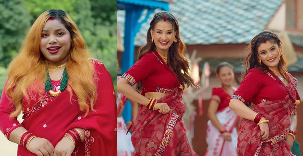 उषाले ल्याइन् तीज गीत ‘चट्ट परेर’, भिडियोमा सुनिसा र सुशिलाको छमछमी